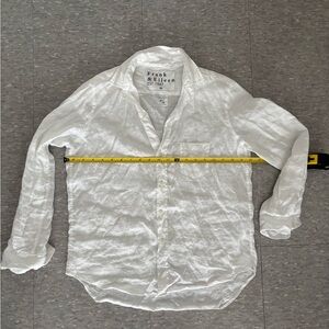 Frank & Eileen Eileen Relaxed Button Up Shirt in white Italian linen XXS EUC